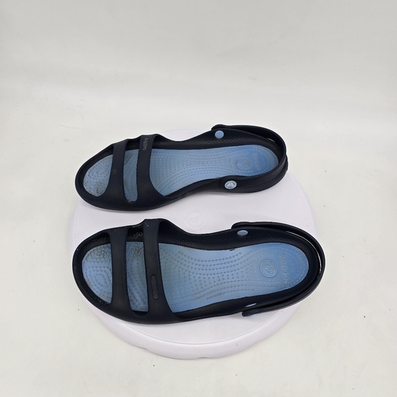 Crocs Shoes Women 9 Cleo II Double Strap Slingback Sandals Navy Blue - Picture 6 of 9